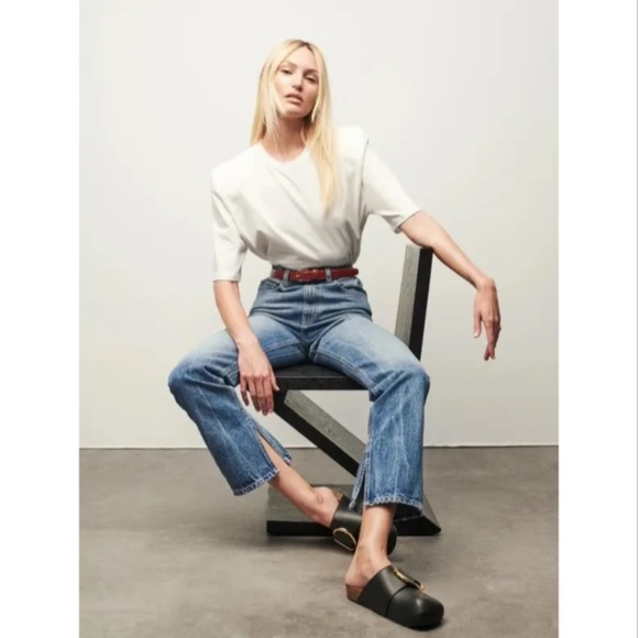 DL1961 Emilie Straight High Rise Vintage 31" Dark Oasis Stretch Jeans - Picture 7 of 14